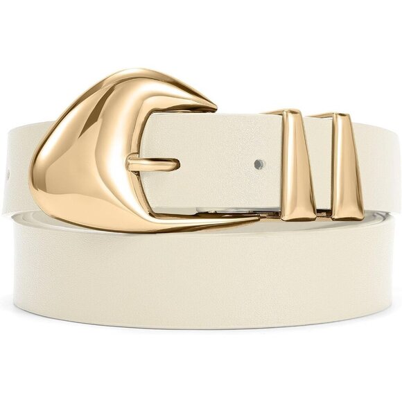 Accessories - Women's Faux Leather Belt with Gold Buckle for Jeans Dresses Waist 25-51